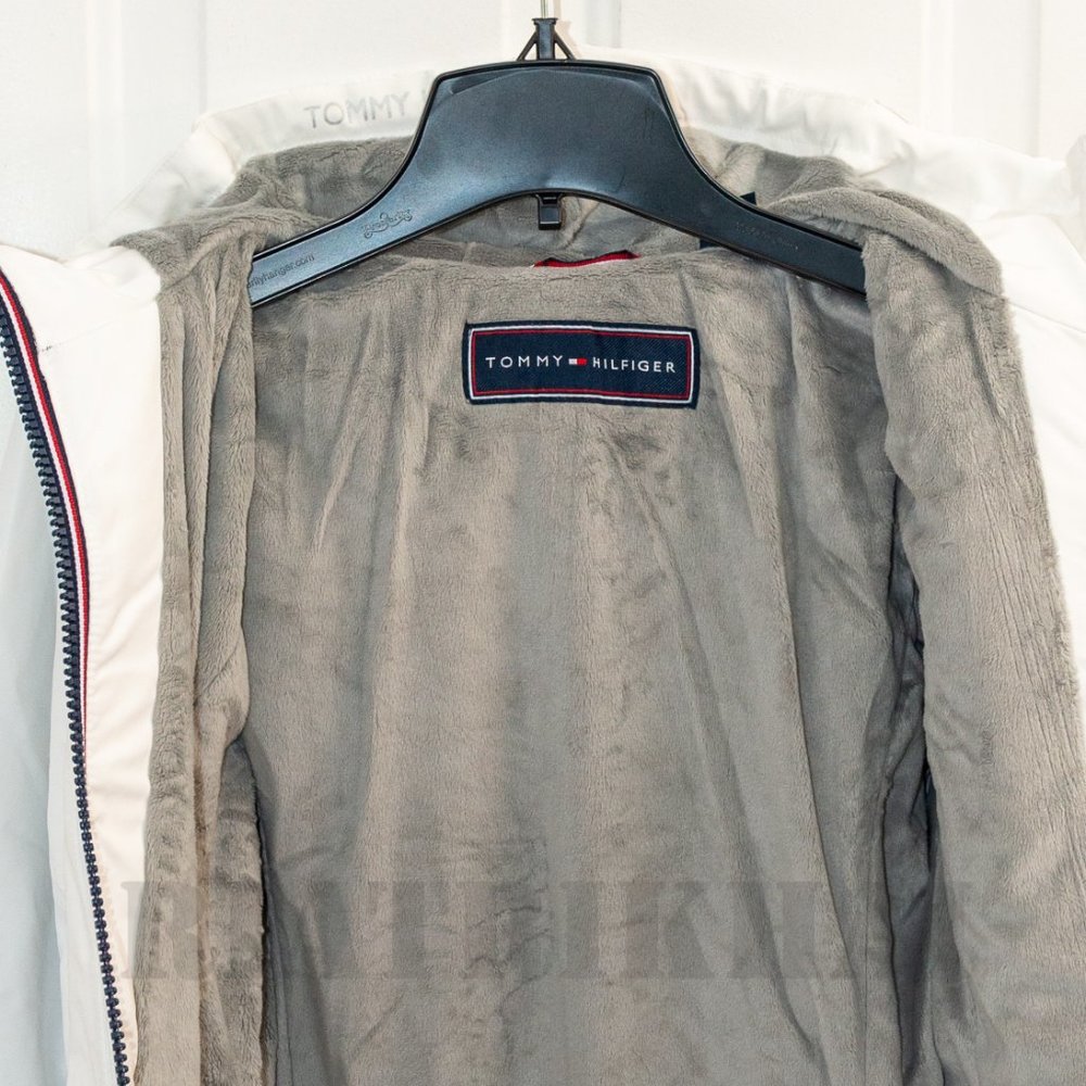 NWT Women's Softshell Hooded Lined Jacket White Tommy Hilfiger - Picture 6 of 11